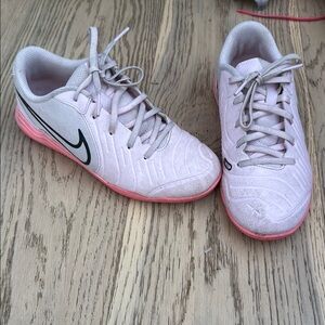 Nike Pink and White indoor soccer Shoes